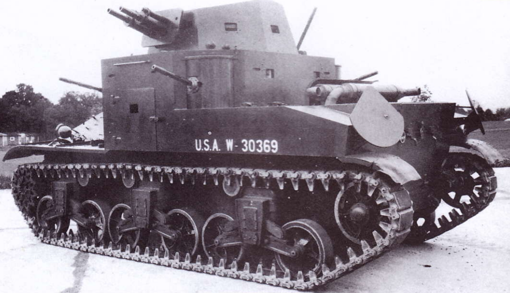 安装有一座双联装的短管型37毫米速射炮和同轴机枪,这也就是t5e1中