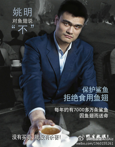 姚明宣传拒绝食用鱼翅