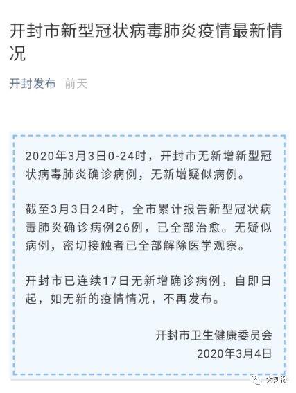 「传染病」重磅!河南4地市不再发布疫情通报!13地市已清零