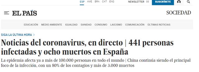 国际▲西班牙新冠肺炎确诊病例升至441例