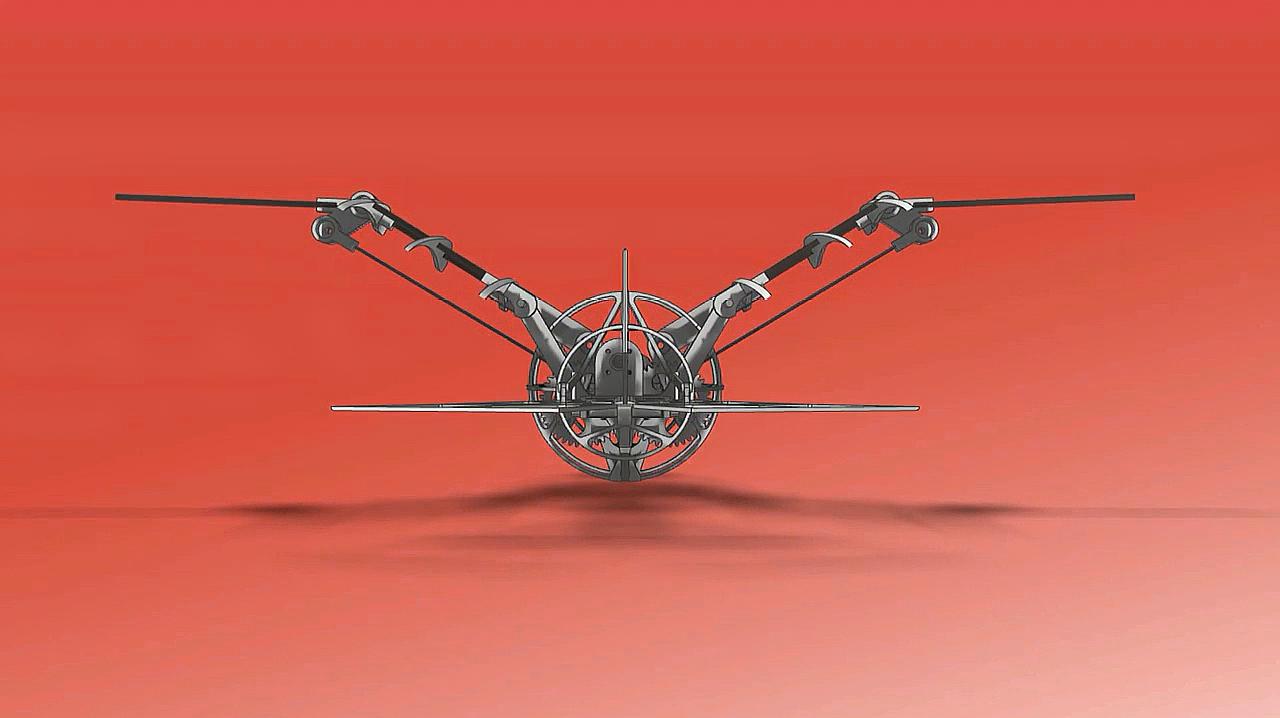 模拟鸟类飞行的机械结构设计的很是巧妙