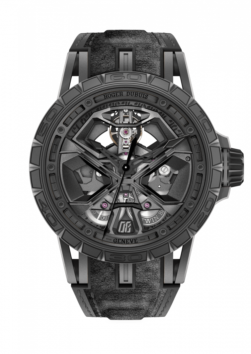 罗杰杜彼excaliburhuracán腕表披着黑色盔甲上阵