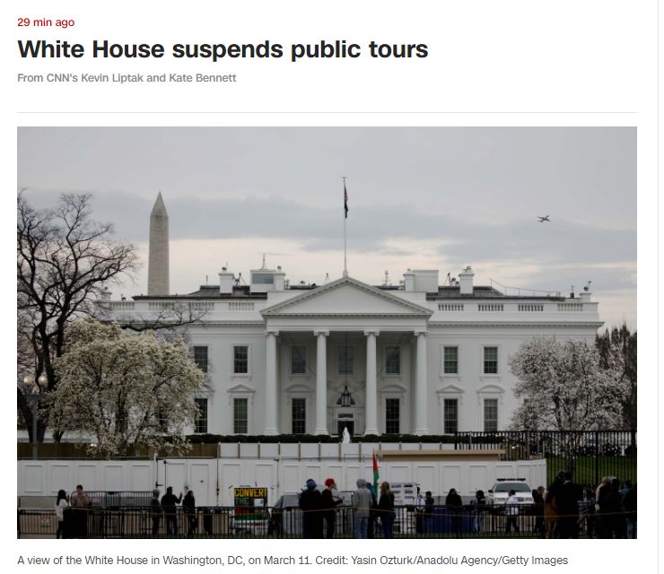 特朗普@白宫关闭、国会山关闭、特朗普取消两场竞选活动