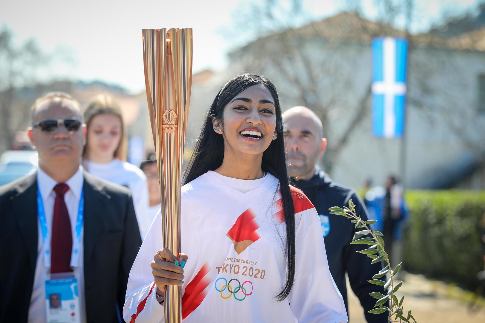 日本东京■受疫情影响 东京奥运圣火暂停在希腊传递