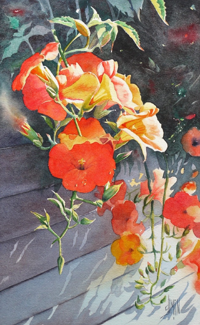 明朗鲜艳的水彩画作,画师 joel simon 的水彩绘画作品