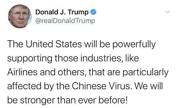 #特朗普#特朗普发文称新冠病毒为“中国病毒”美国网友回怼：你才是美国病毒