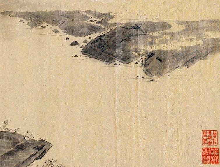 明 张灵 五松岭看云图 局部304,明 张灵 唐伯虎像