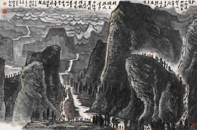 李可染《井岡山》,1976年作,181×129 釐米,中國嘉德2015春拍