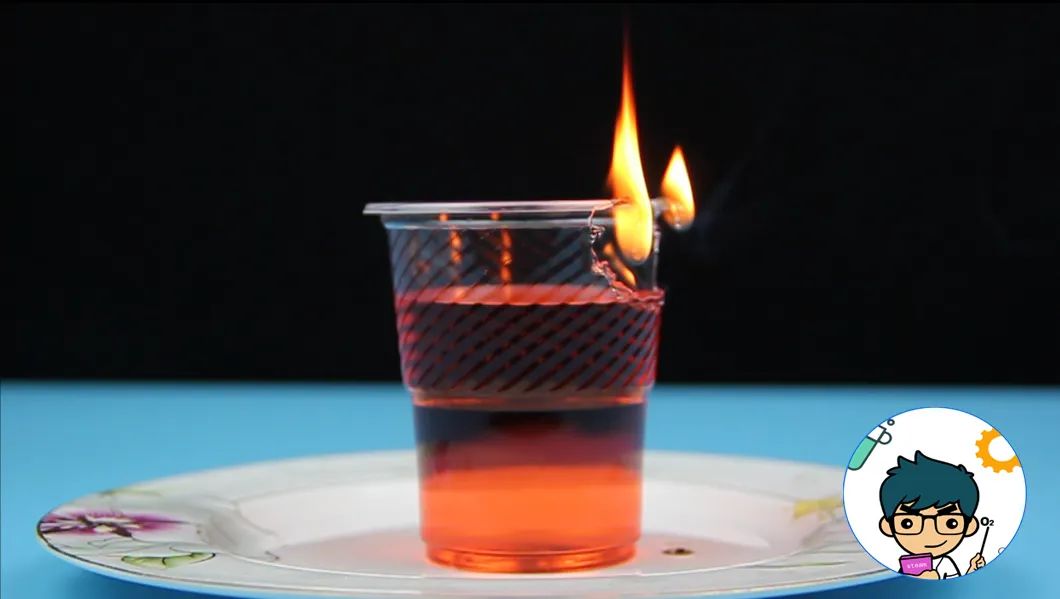 大潘:《纸杯烧水》实验里,是把装水的纸杯放在蜡烛上烧,杯子没有被