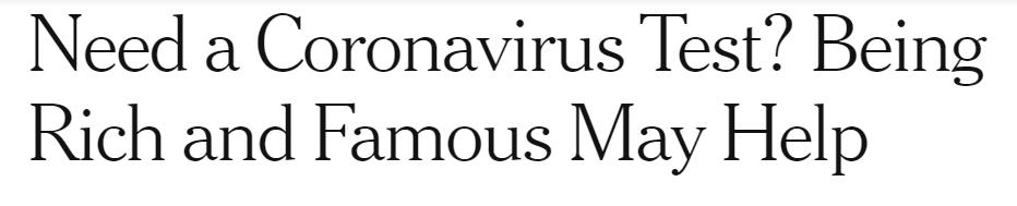 [特朗普]美国有钱人能优先检测？特朗普默认：也许这就是人生