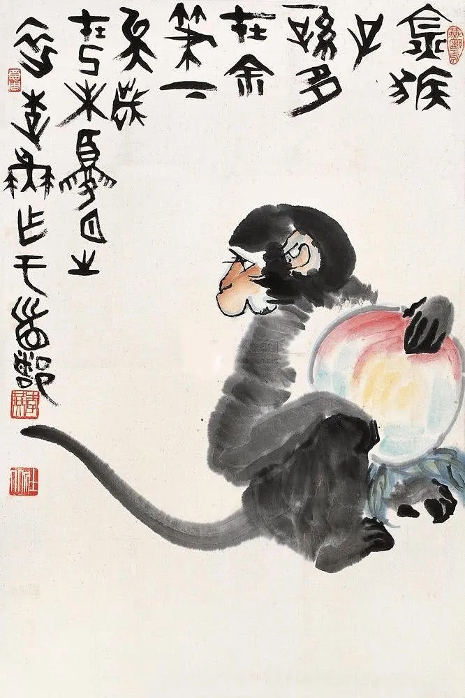 他是清华大学教授父亲画鹰闻名他以画猴著称