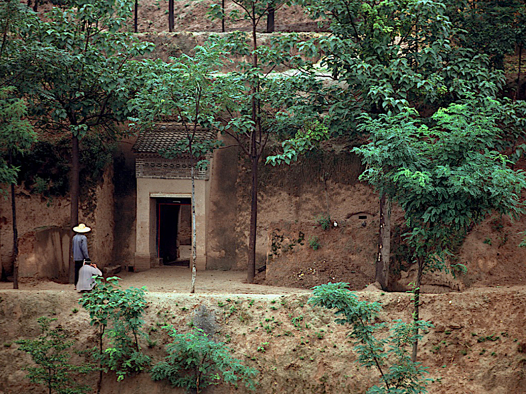 關中舊影1981年,西安碑林區的民居街景,咸陽乾縣傳統窯洞