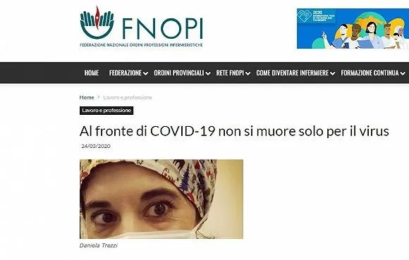 34岁意大利护士确诊后自杀她总担心自己传播了病毒