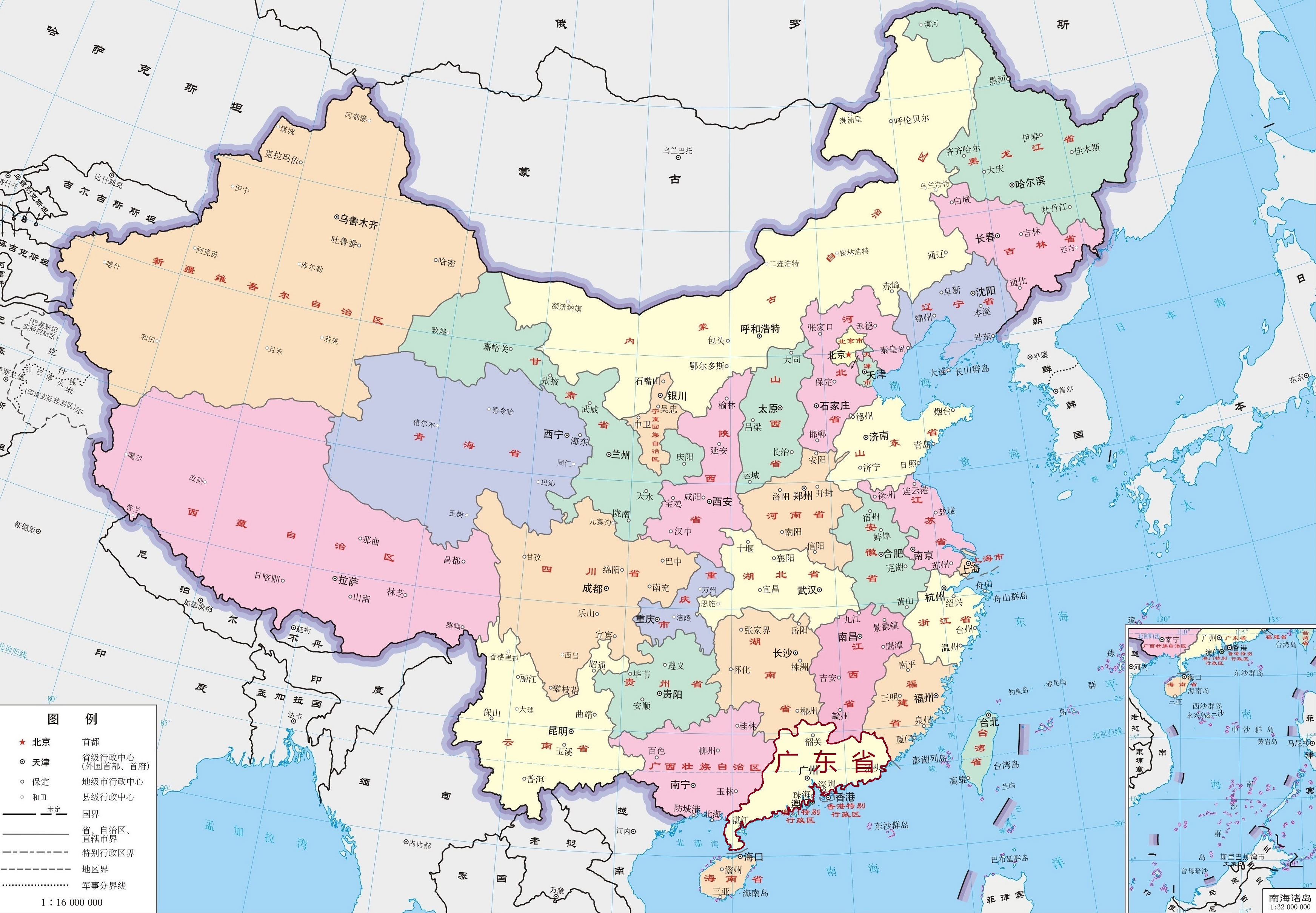 广东省位置图