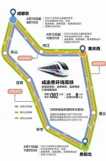 重庆西至重庆西c6014/6015/6016次,贵阳北至贵阳北c6012/6011次