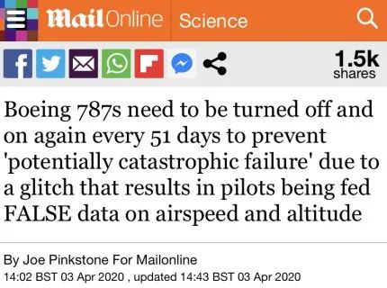 波音：737 Max还没复飞，787又爆雷，百年波音真要凉了吗？