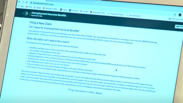 [财经]申请爆满，纽约州失业救济网站崩溃！失业女工：竭尽全力才不哭出声来