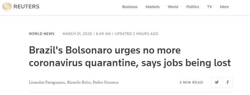 疫情：黑帮不靠谱，总统不积极，巴西疫情真的要爆发了