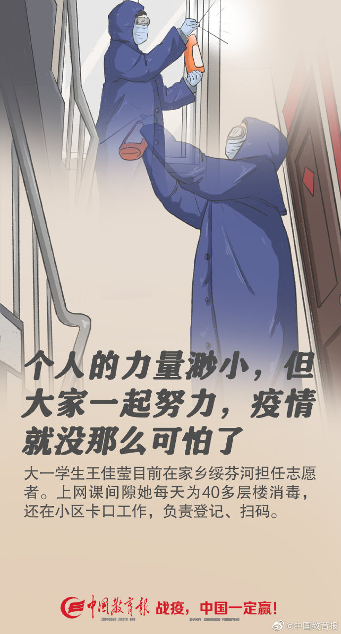 『社会』大学生在家乡绥芬河当志愿者：上网课间隙每天消毒40层楼