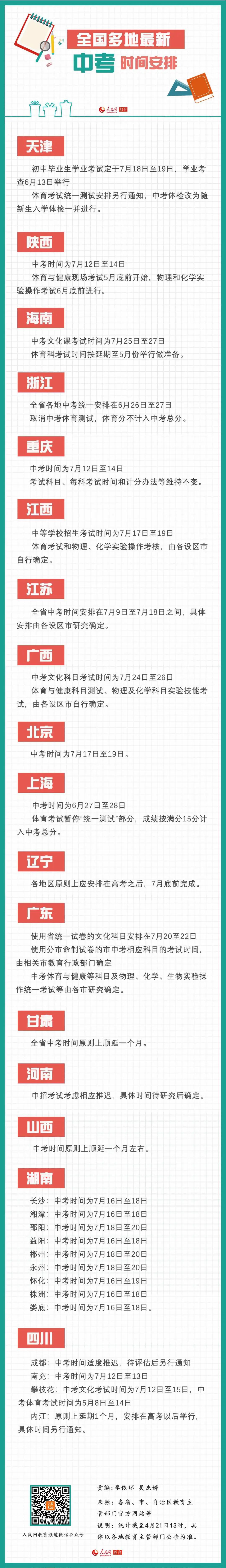 「中考」17省份宣布中考时间!这里最先开考……