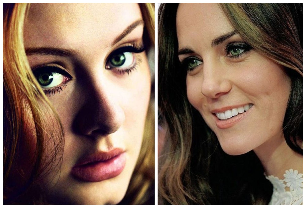 绿色眼睛的Adele和凯特王妃