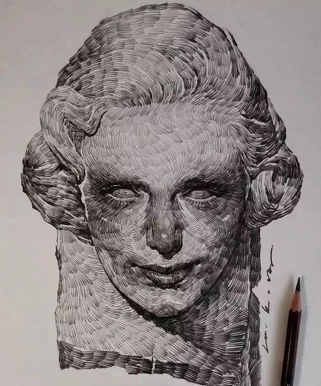 素描的独特表现形式,这线条厉害了