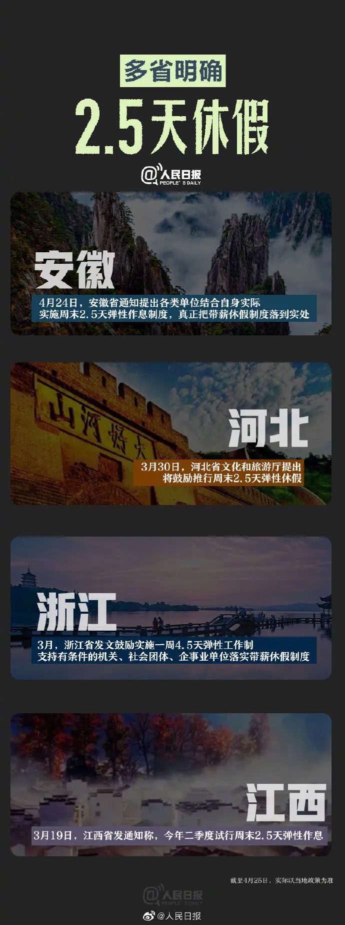 [时政]又一地将出台2.5天弹性休假制度！