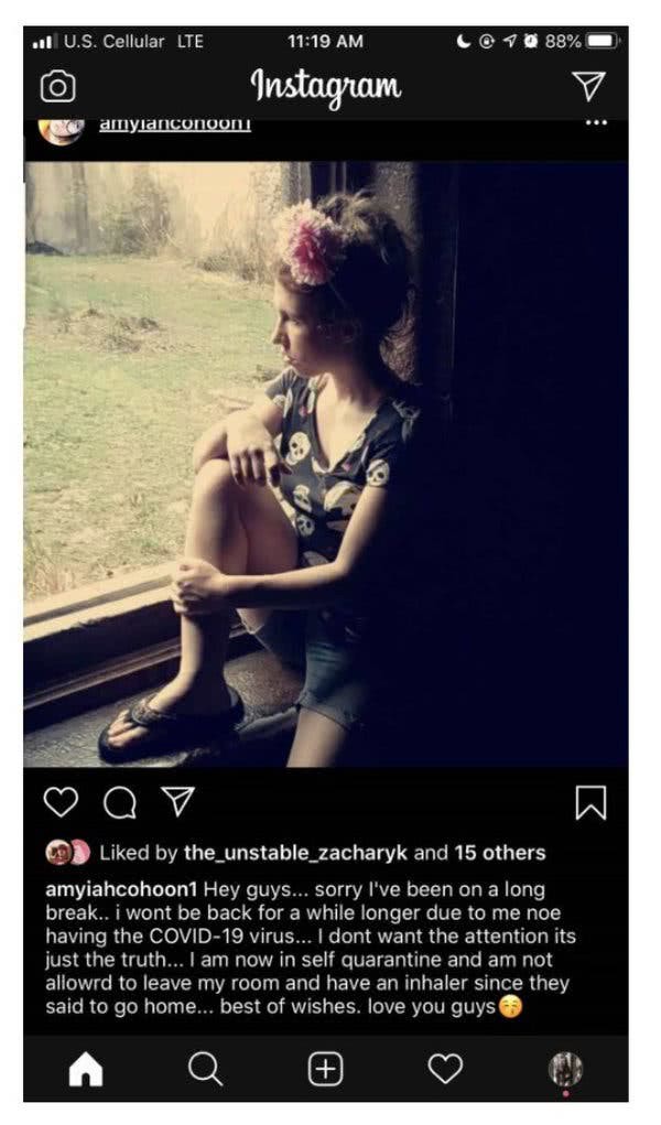 【环球时报】自曝病情被治安官威胁删帖后，这个美国女孩不敢去上学了