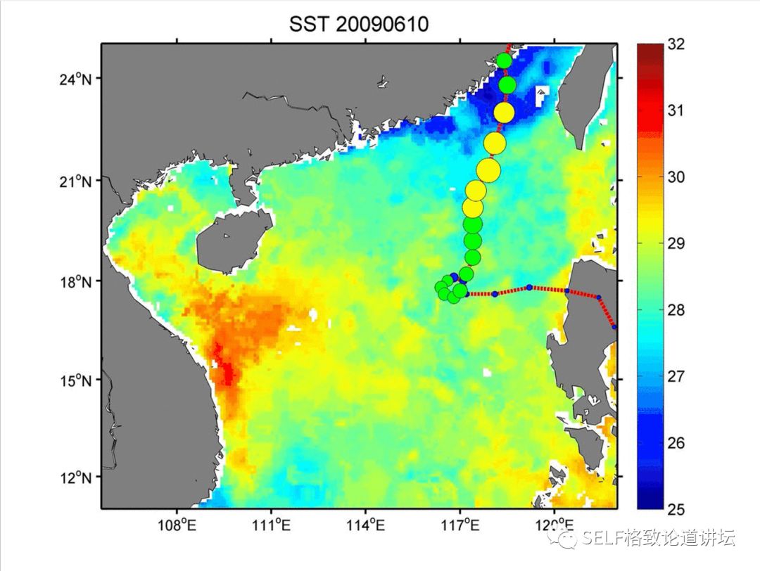 卫星遥感南海水温变化连续图