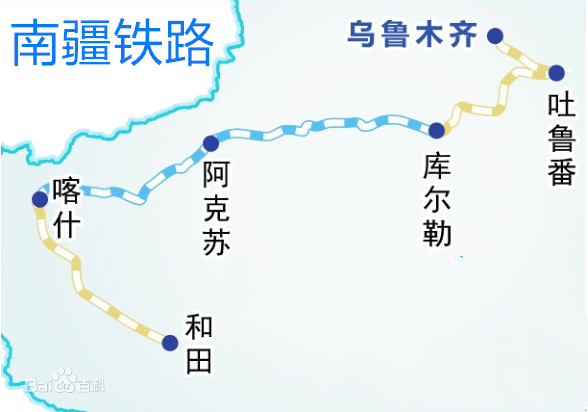 新疆火车路线铁路图图片