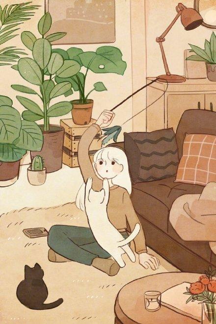 两个人的小温暖一组暖暖的情侣日常插画