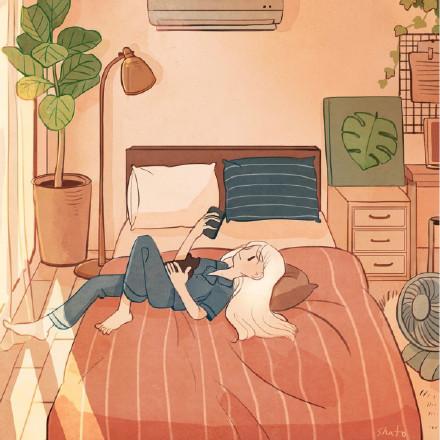 两个人的小温暖一组暖暖的情侣日常插画