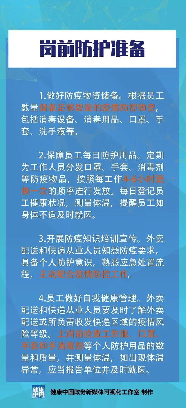 肺炎|图说｜外卖配送和快递从业人员新冠肺炎疫情健康防护指南