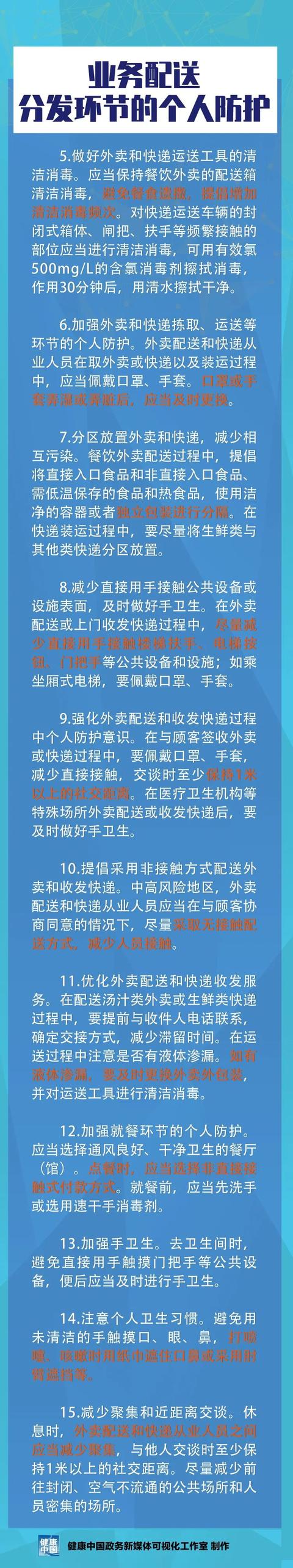 肺炎|图说｜外卖配送和快递从业人员新冠肺炎疫情健康防护指南