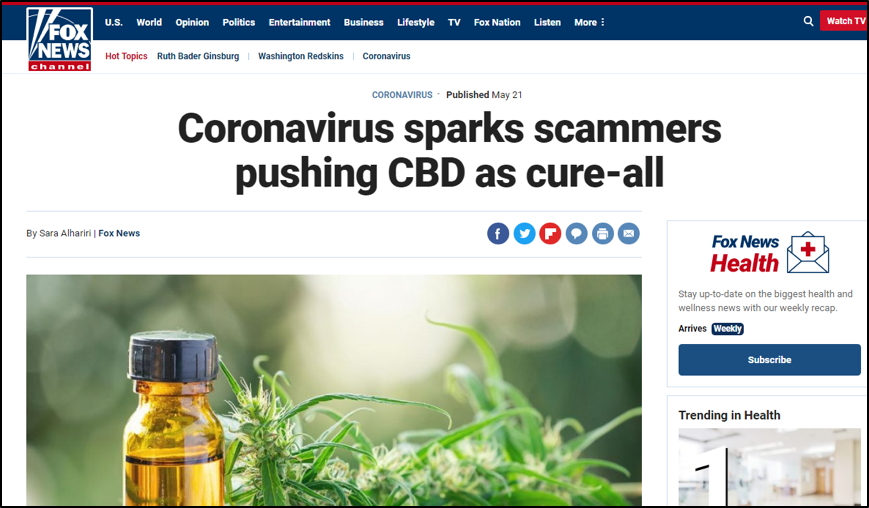 大麻|加拿大著名媒体转发“新冠研究成果”,链接竟来自大麻推广网站