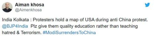 国际社会|印度民众发起“反华”游行，拿出张美国地图……