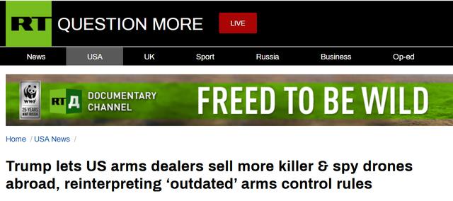 无人机|美放宽标准，允许武器生产商向外国出售更多军用无人机