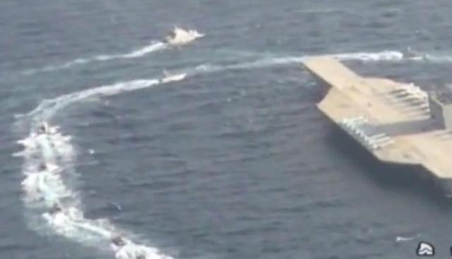 航母|伊朗演练攻击“美国航母”：导弹击中后派快艇围住 特种部队索降登舰