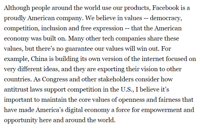 脸书|Facebook发布公开声明批判中国