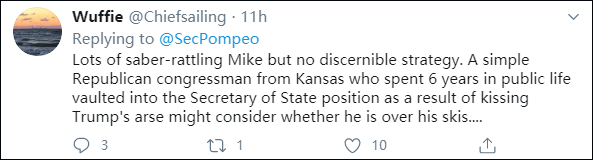 特朗普|蓬佩奥抱怨“特朗普受够了中国”，翻车