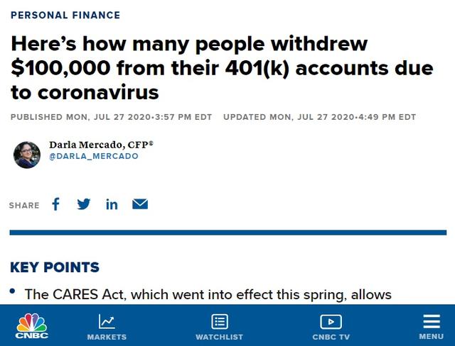 疫情|疫情反弹冲击波：美国人撑不住了，被迫提前动用退休储蓄