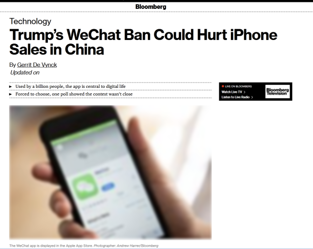 iphone|特朗普对微信下黑手，美媒开始担心苹果了！