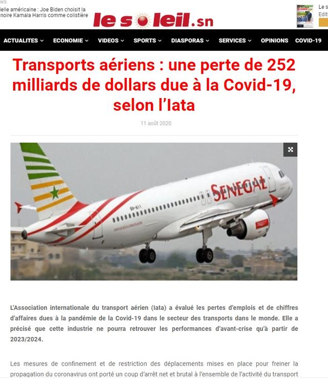 福州新闻网|全球航空业因新冠肺炎疫情收入损失将达2520亿美元