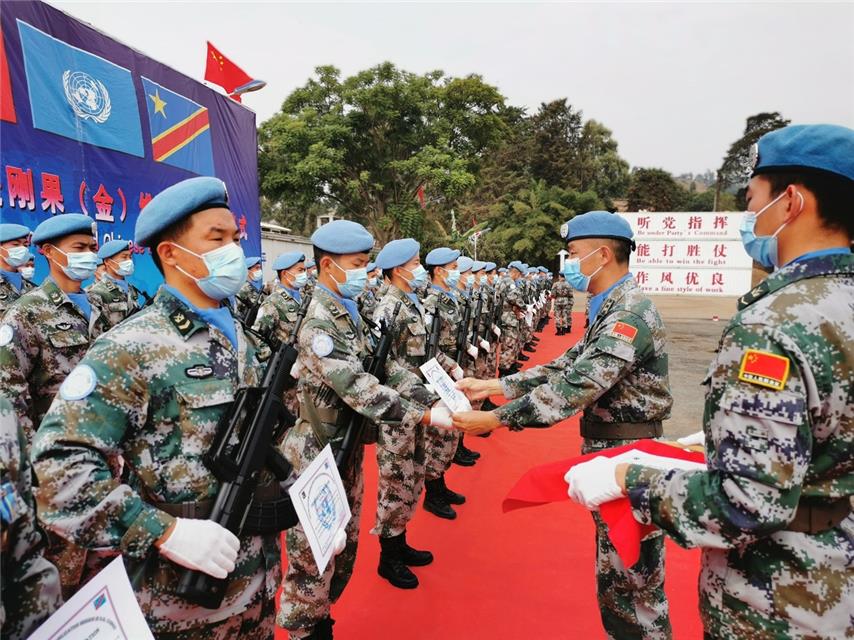 军事|中国第23批赴刚果（金）维和部队218名官兵荣获联合国“和平荣誉勋章”