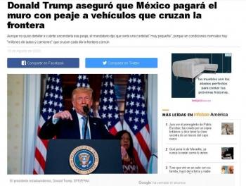 特朗普|北美观察丨特朗普再出新招 墨西哥入境美国车辆要付入境费