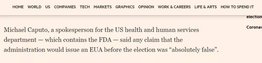 环球时报|急了？外媒称特朗普打算让美国新冠疫苗强行上马