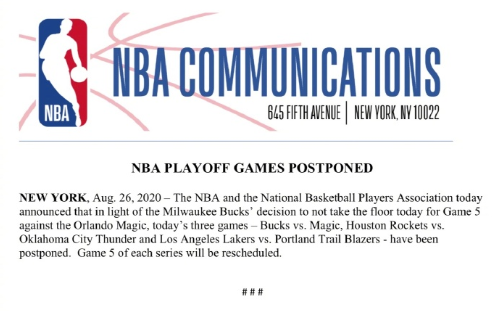 nba|NBA罢赛了！