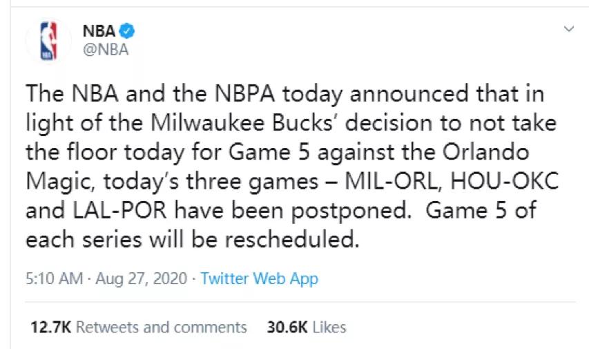 nba|NBA罢赛了！