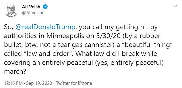 特朗普|记者中弹,特朗普:这真是一道美丽的风景线