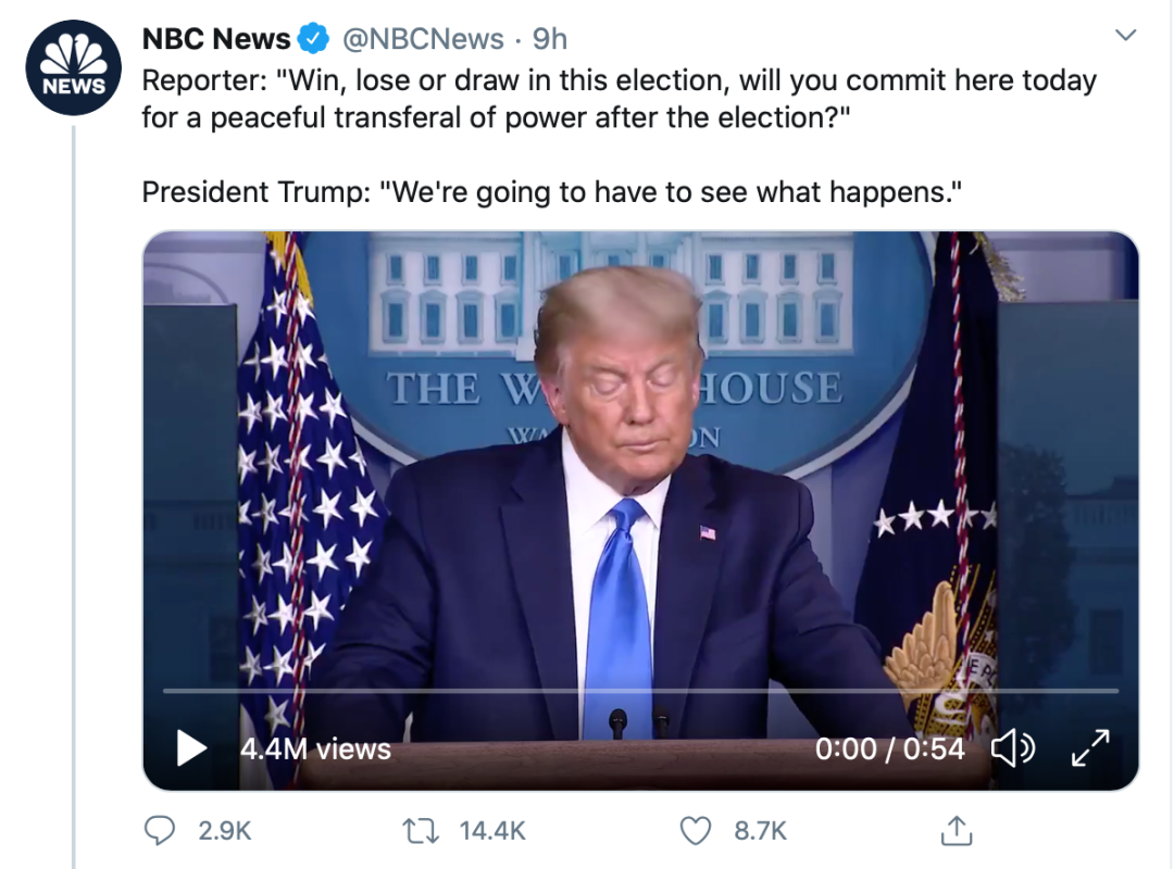 特朗普|特朗普拒绝承诺“和平交权”，美军方表态